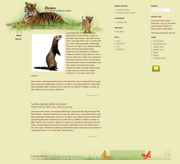Animals WordPress theme
