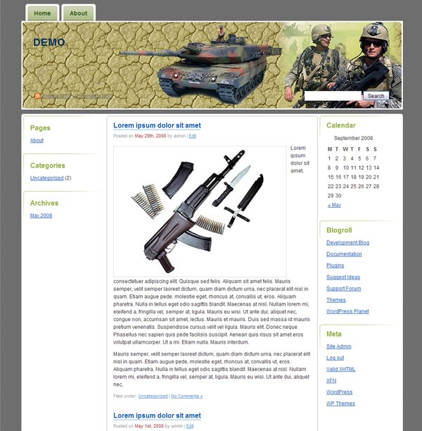 Military WordPress Template